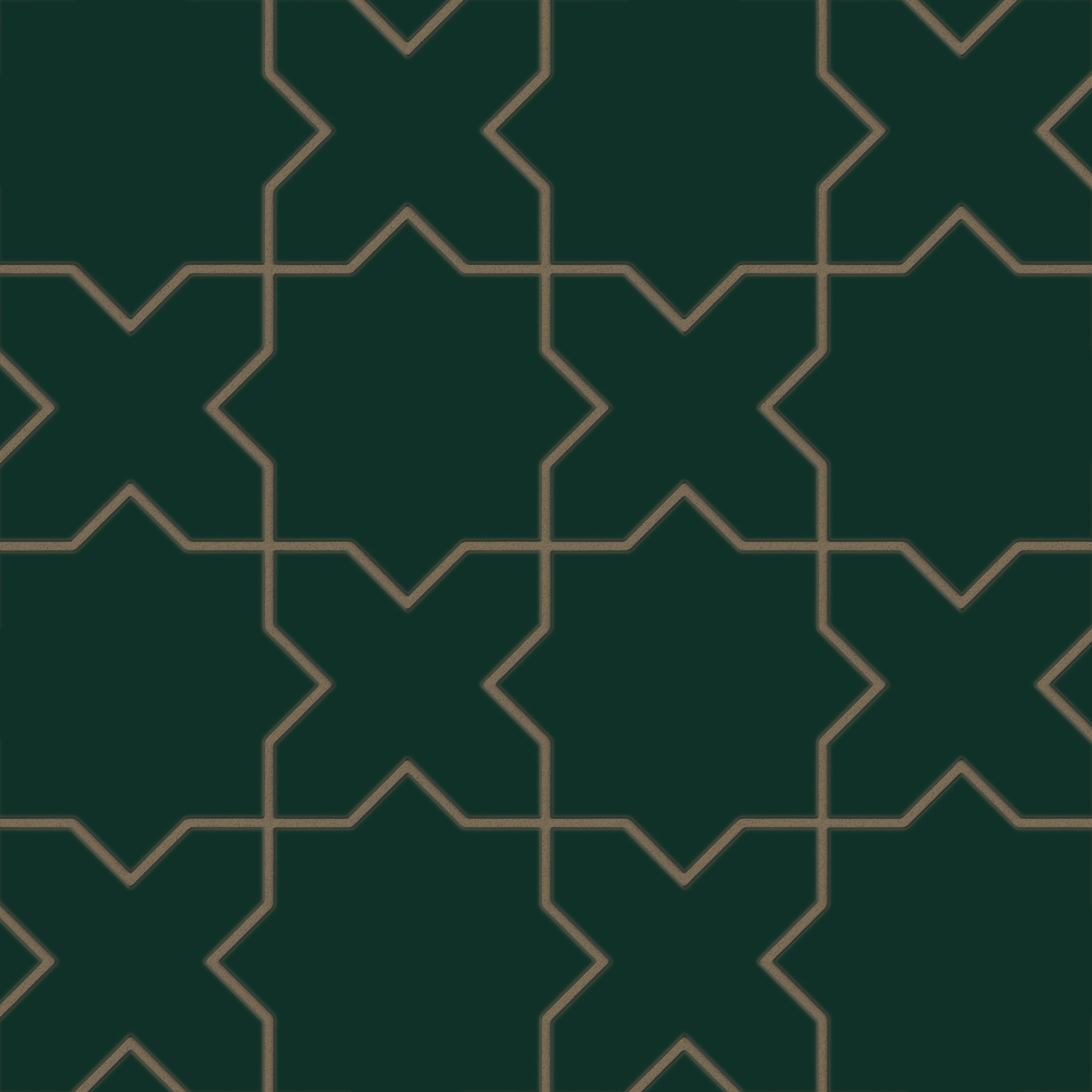 Star & Cross Original Ceramic Tile in Evergreen Matte