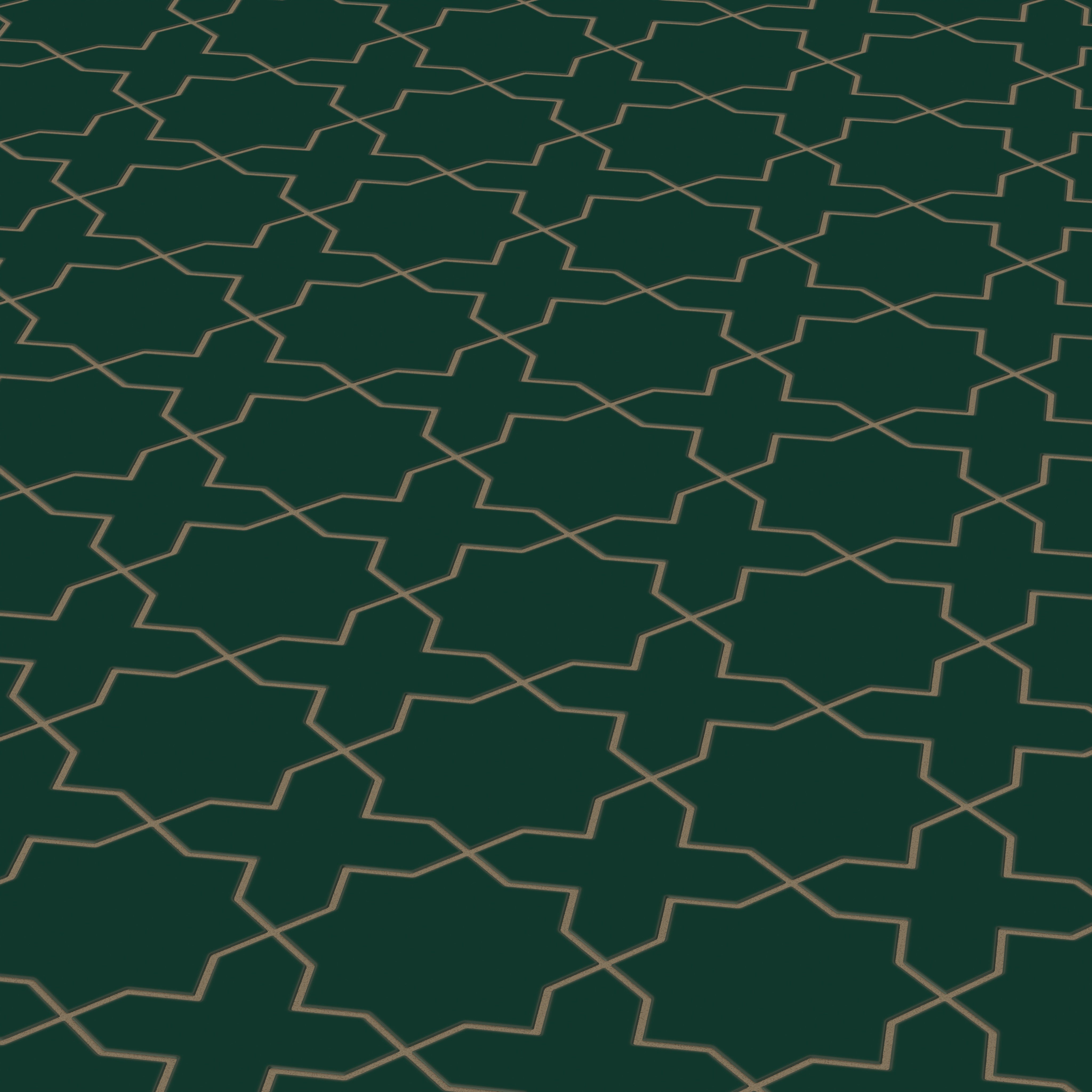 Star & Cross Original Ceramic Tile in Evergreen Matte