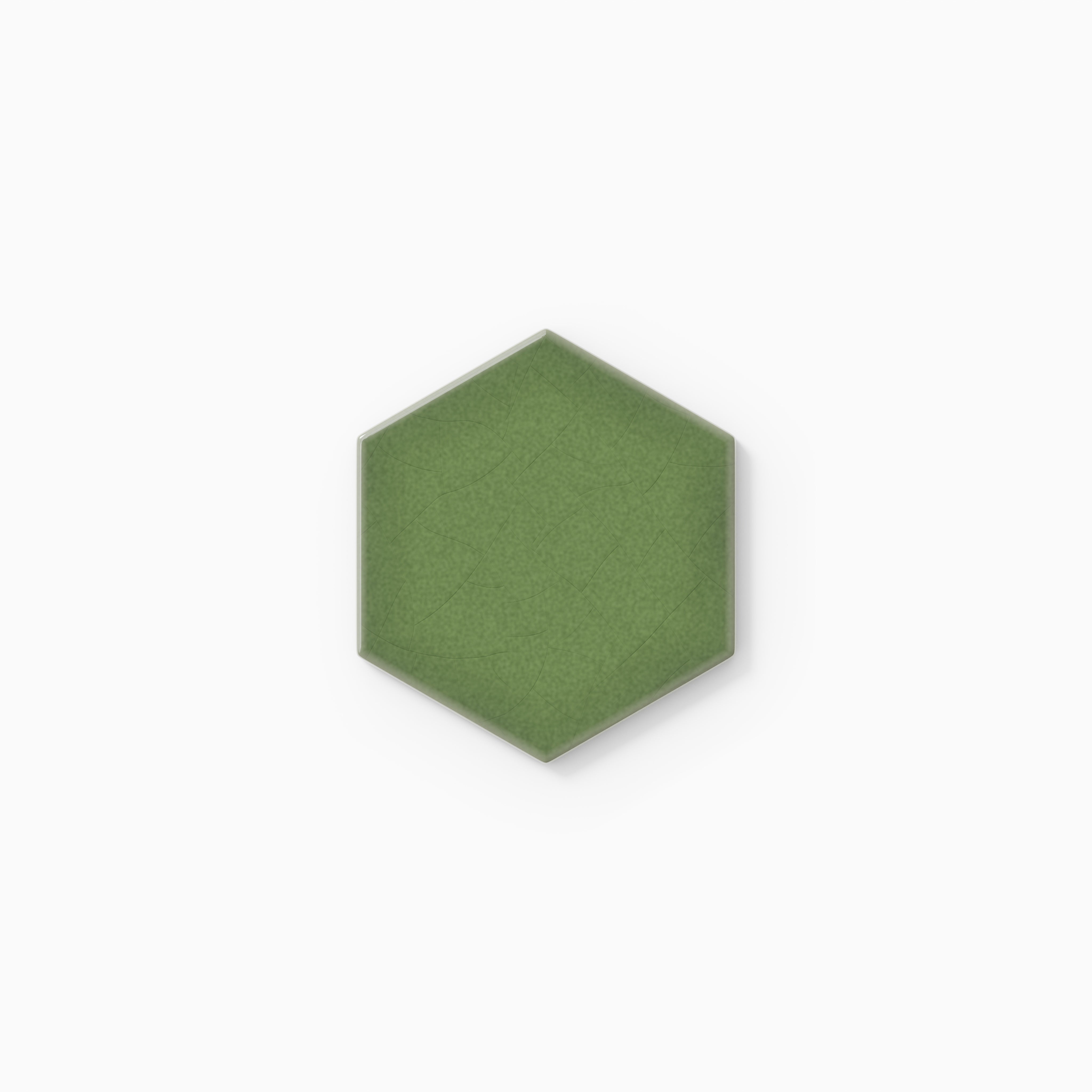 4" Hexagon Original Ceramic Tile in Kelp Gloss