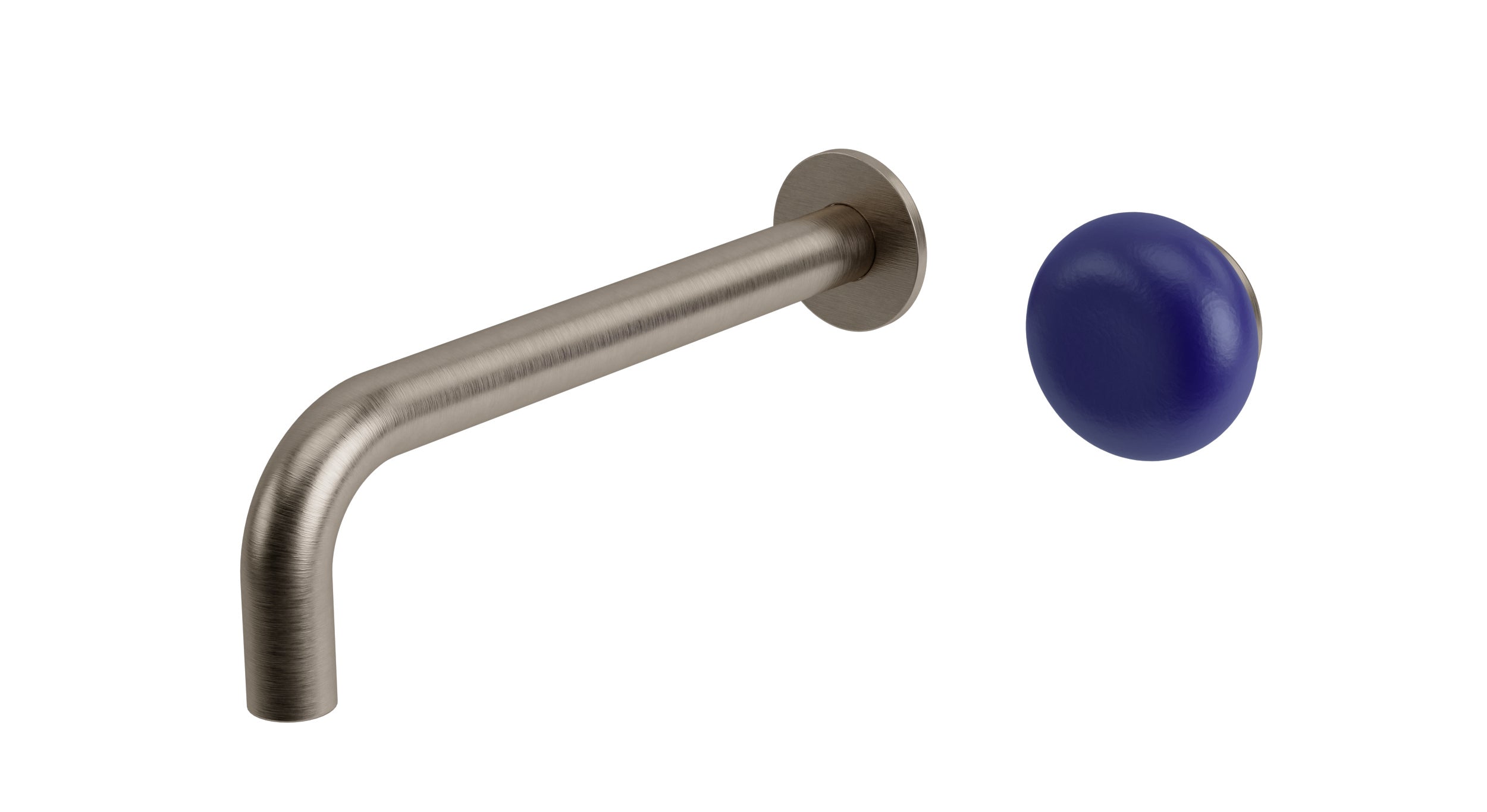 Foundry One Handle Wall Mount 7.5" Lavatory Faucet with Pebble Ceramic Knob Handle in Antique Nickel