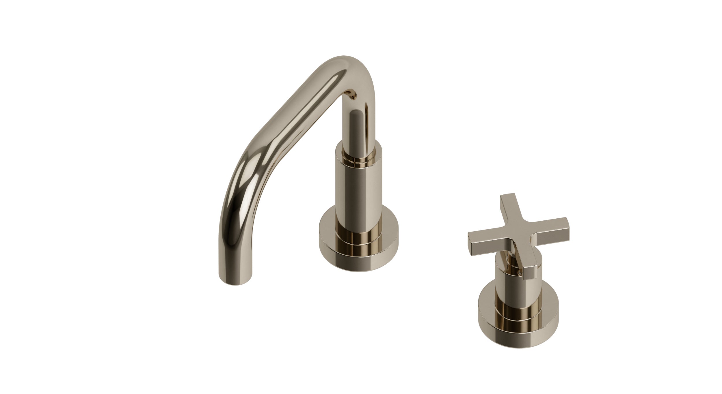 Flatiron One Handle Deck Mount Squaretop Lavatory Faucet with Linear Cross Handle