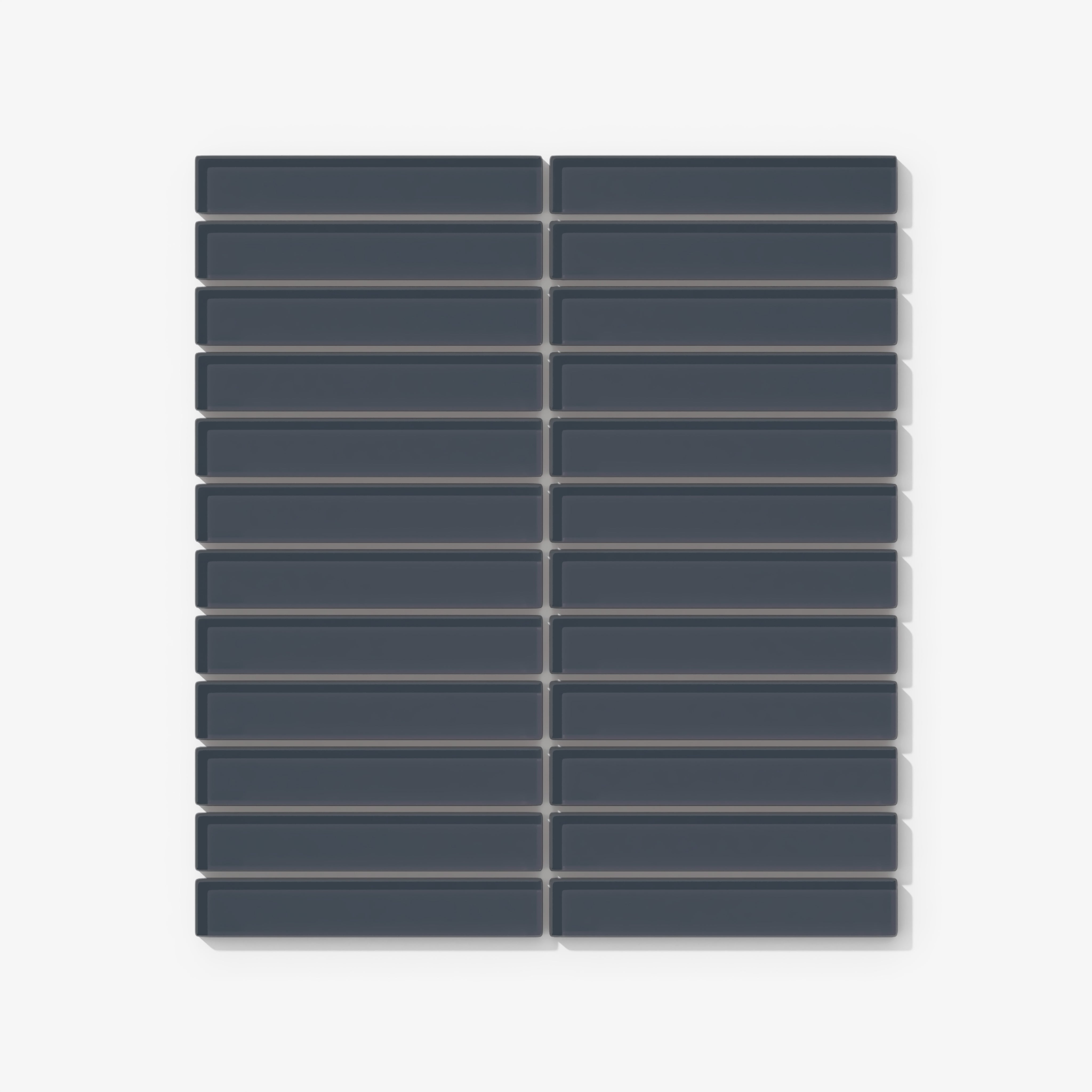 1x6 Straight Set Sheeted Glass Mosaic Tile in Junco Gloss