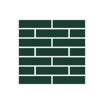 1x4 Half Offset Sheeted Original Ceramic Mosaic Tile in Evergreen Matte