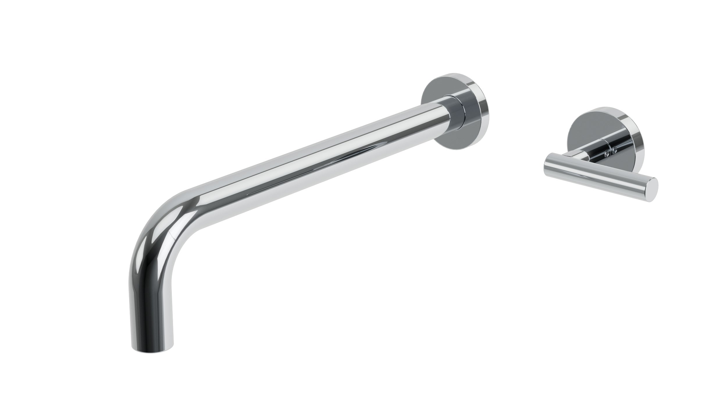 Contour One Handle Wall Mount 12" Lavatory Faucet with Soft Lever Handle
