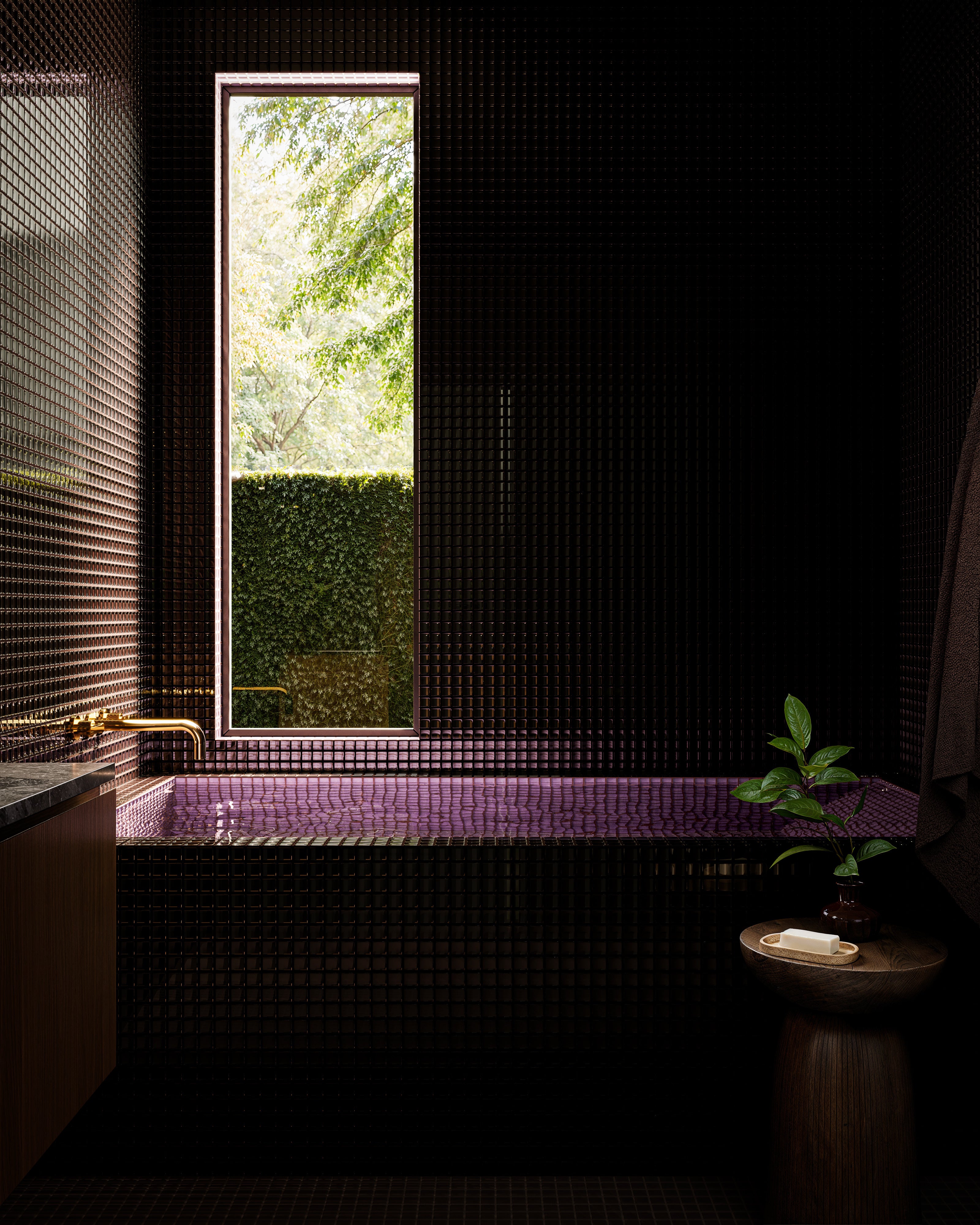 1x1 Straight Set Sheeted Glass Mosaic Tile in Waxbill Gloss