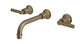 Emerson Two Handle Wall Mount 8.25" Lavatory Faucet with Classic Lever Handles in Antique Brass