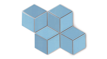 Large Diamond Original Ceramic Tile in Caribbean Sea Gloss