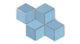 Large Diamond Original Ceramic Tile in Caribbean Sea Gloss