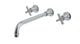 Emerson One Handle Wall Mount 12" Lavatory Faucet with Classic Cross Handle in Satin Chrome
