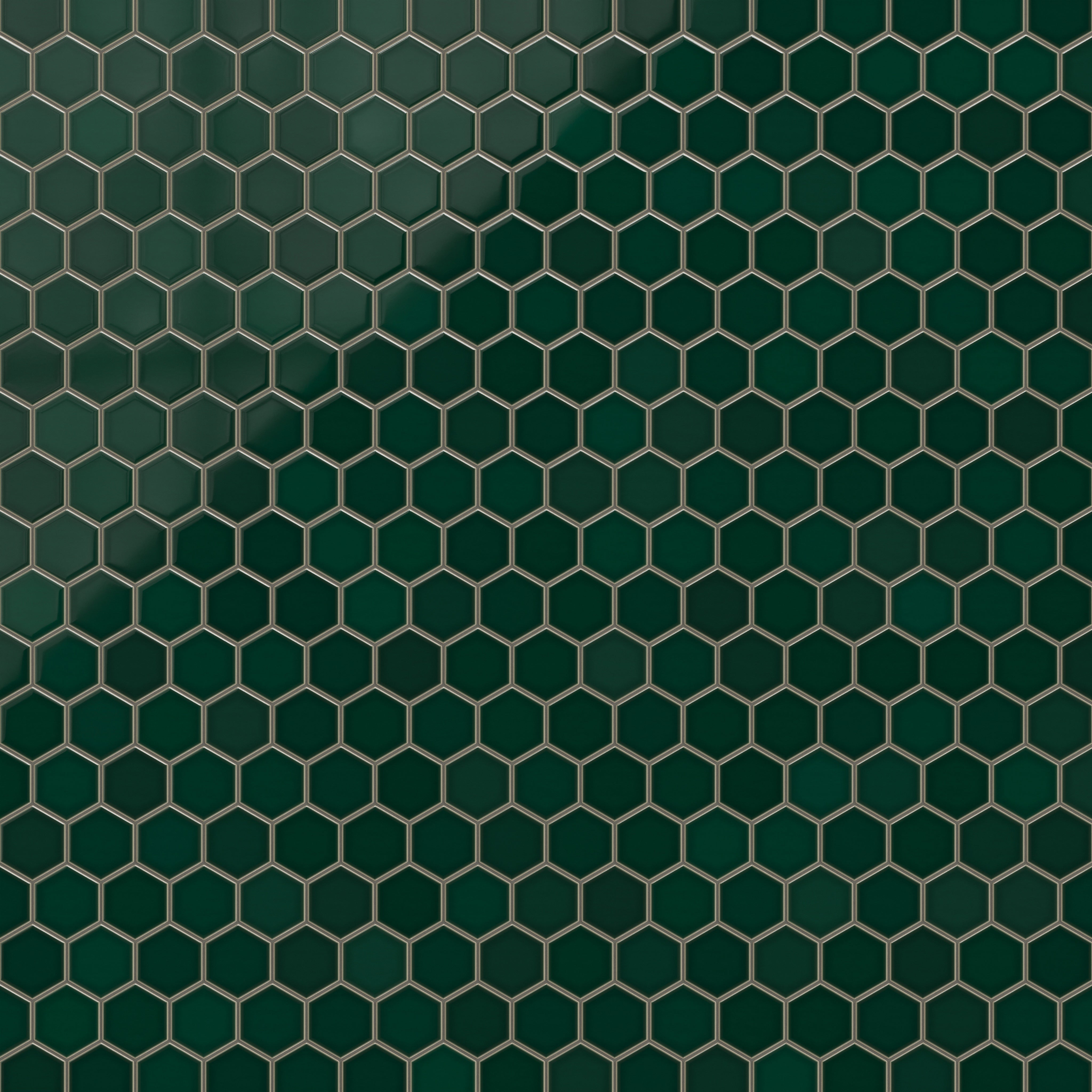 4" Hexagon Original Ceramic Tile in Evergreen Gloss