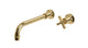 Emerson Two Handle Wall Mount 10" Lavatory Faucet with Classic Cross Handles in Polished Brass