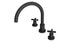 Flatiron Two Handle Deck Mount Gooseneck Bath Trim with Linear Cross Handles in Matte Black