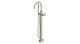 Contour One Handle Floor Mount Gooseneck Bath Trim with Hand Shower and Soft Lever Handle in Satin Nickel