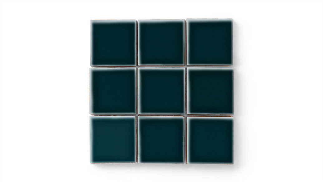 3x3 Straight Set Sheeted Original Ceramic Mosaic Tile in Caspian Sea Gloss