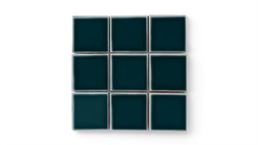 3x3 Straight Set Sheeted Original Ceramic Mosaic Tile in Caspian Sea Gloss