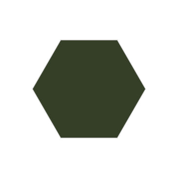 8" Hexagon Original Ceramic Tile in Hunter Green Gloss