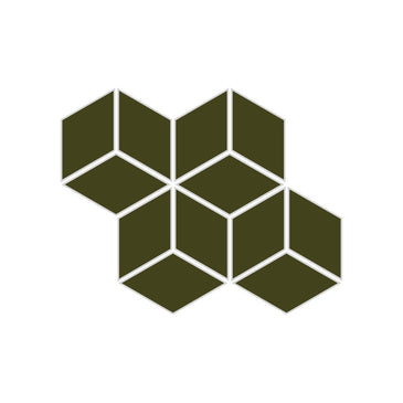 Small Diamond Sheeted - Escher Original Ceramic Mosaic Tile in Lone Pine Matte
