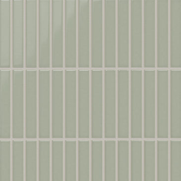 1x6 Straight Set Sheeted Original Ceramic Mosaic Tile in Rosemary Gloss