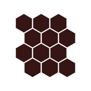 2" Hexagon Sheeted Original Ceramic Mosaic Tile in Garnet Matte