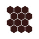 2" Hexagon Sheeted Original Ceramic Mosaic Tile in Garnet Matte