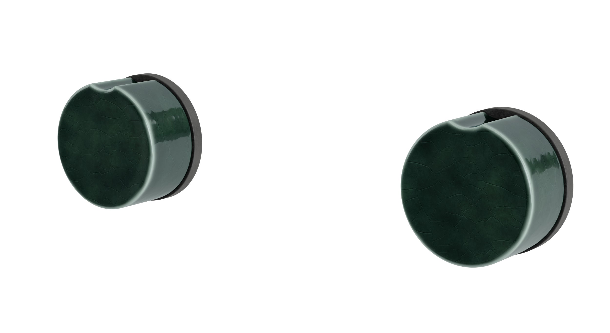 Foundry Two Handle Wall Mount Bath Trim with Groove Ceramic Knob Handles in Blackened Nickel