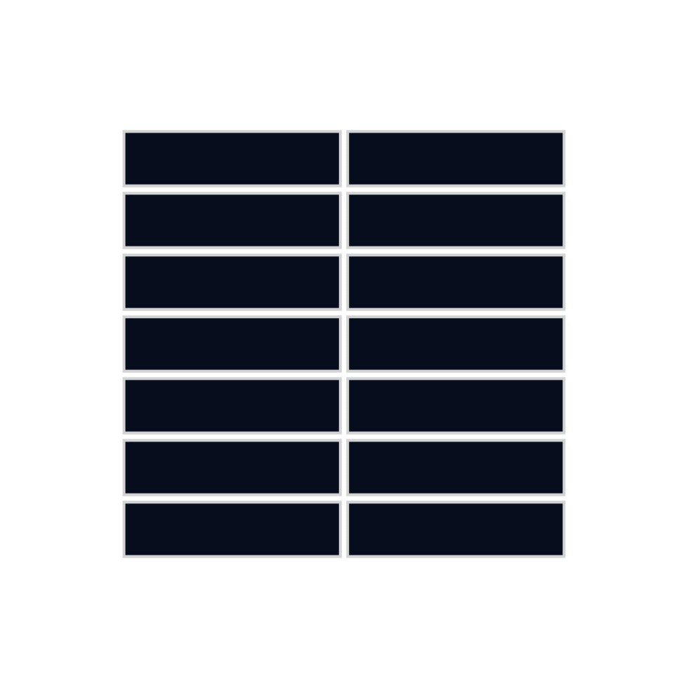 1x4 Straight Set Sheeted Original Ceramic Mosaic Tile in Navy Blue Matte