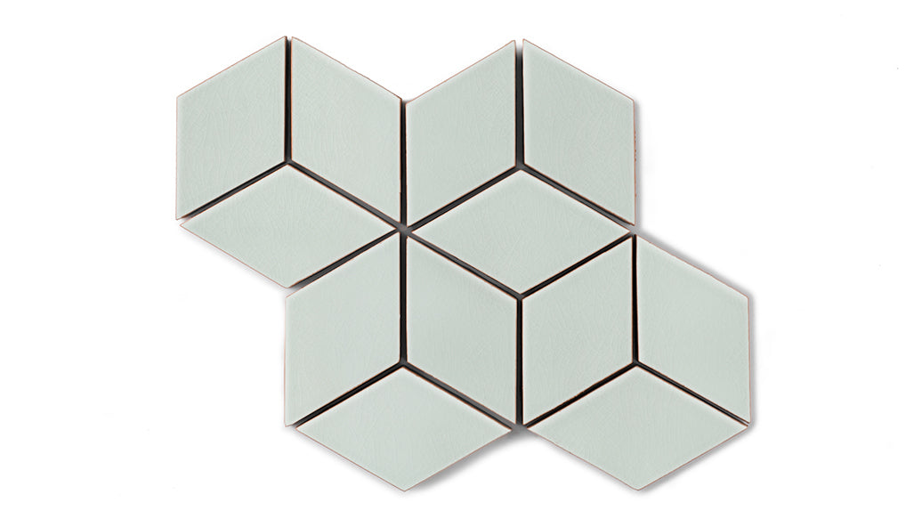 Small Diamond Sheeted - Escher Original Ceramic Mosaic Tile in Salton Sea Gloss