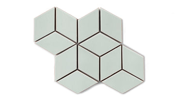 Small Diamond Sheeted - Escher Original Ceramic Mosaic Tile in Salton Sea Gloss