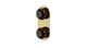 Foundry Two Handle Wall Mount Shower Trim with Pebble Ceramic Knob Handles in Polished Brass