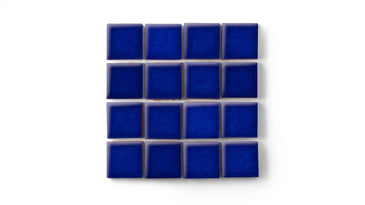 2x2 Straight Set Sheeted Original Ceramic Mosaic Tile in Azul Gloss