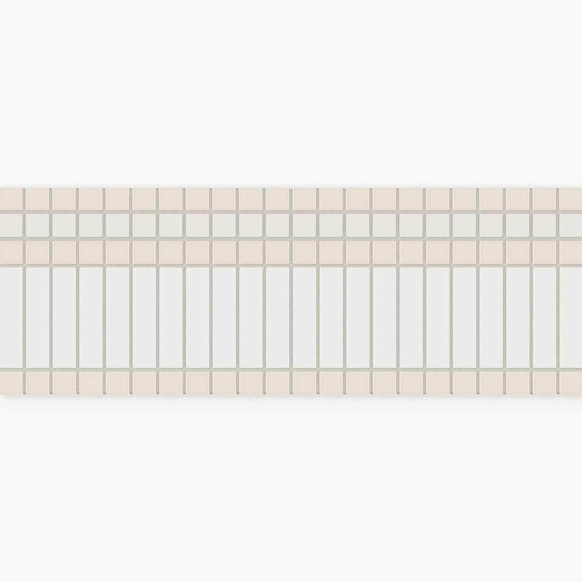 Linen Channel Stripe 1x1 Straight Set Sheeted Matte Original Ceramic Tile