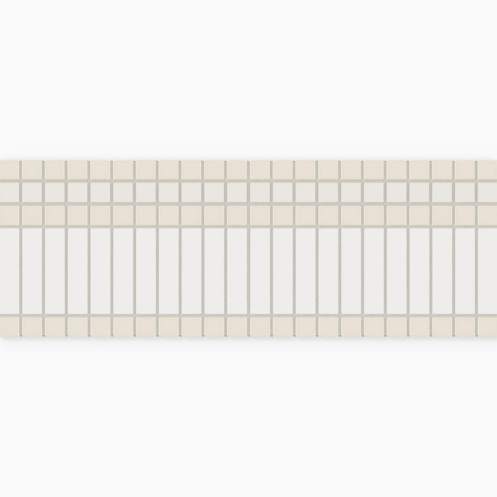 Linen Channel Stripe 1x1 Straight Set Sheeted Matte Original Ceramic Tile