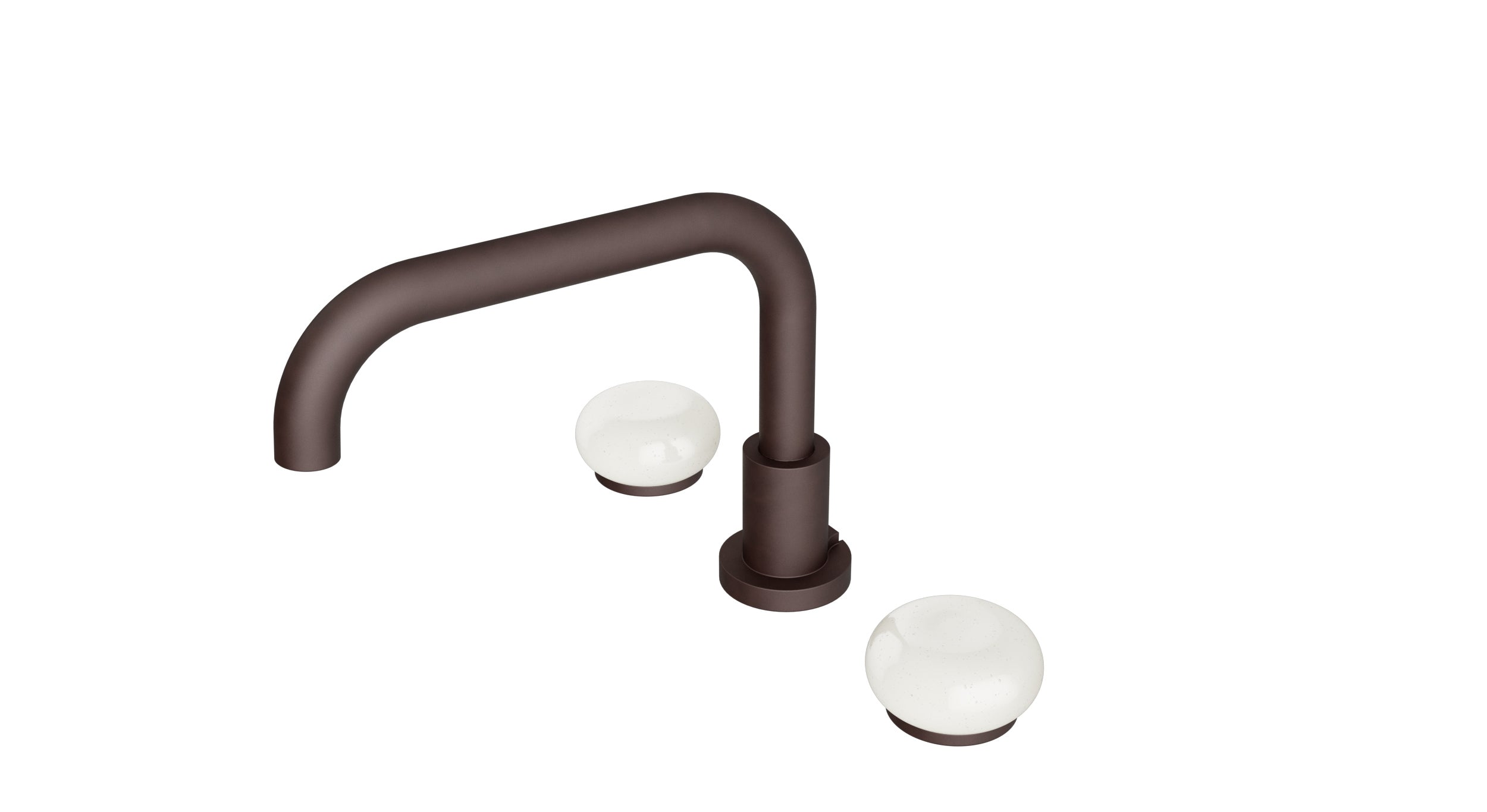 Foundry Two Handle Deck Mount Squaretop Bath Trim with Pebble Ceramic Knob Handles in Architectural Copper
