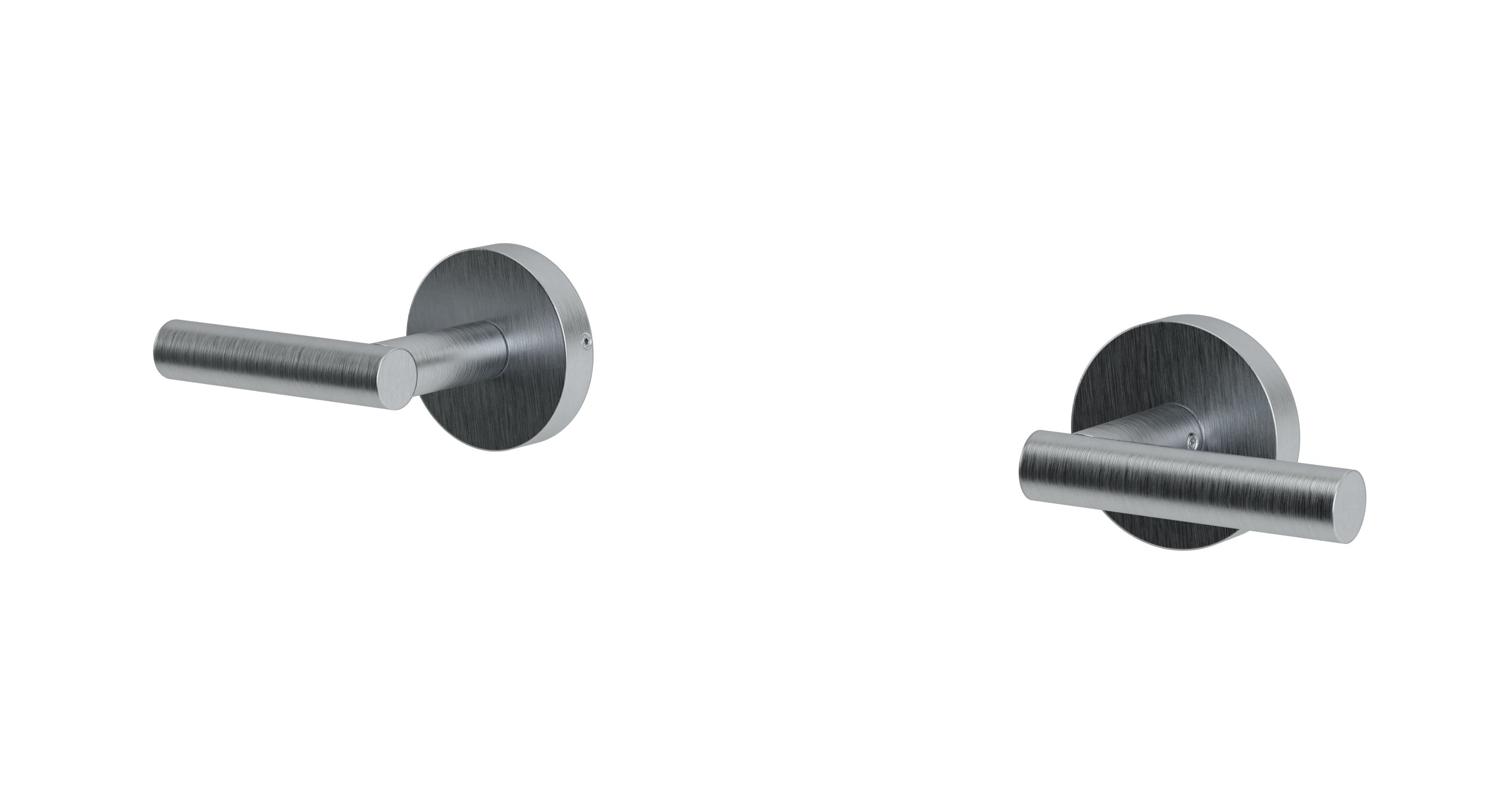 Contour Two Handle Wall Mount Bath Trim with Soft Lever Handles in Satin Chrome
