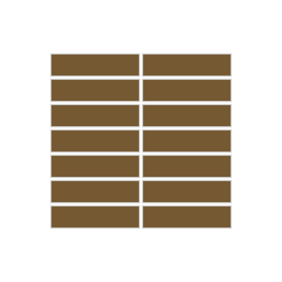 1x4 Straight Set Sheeted Original Ceramic Mosaic Tile in Chaparral Matte