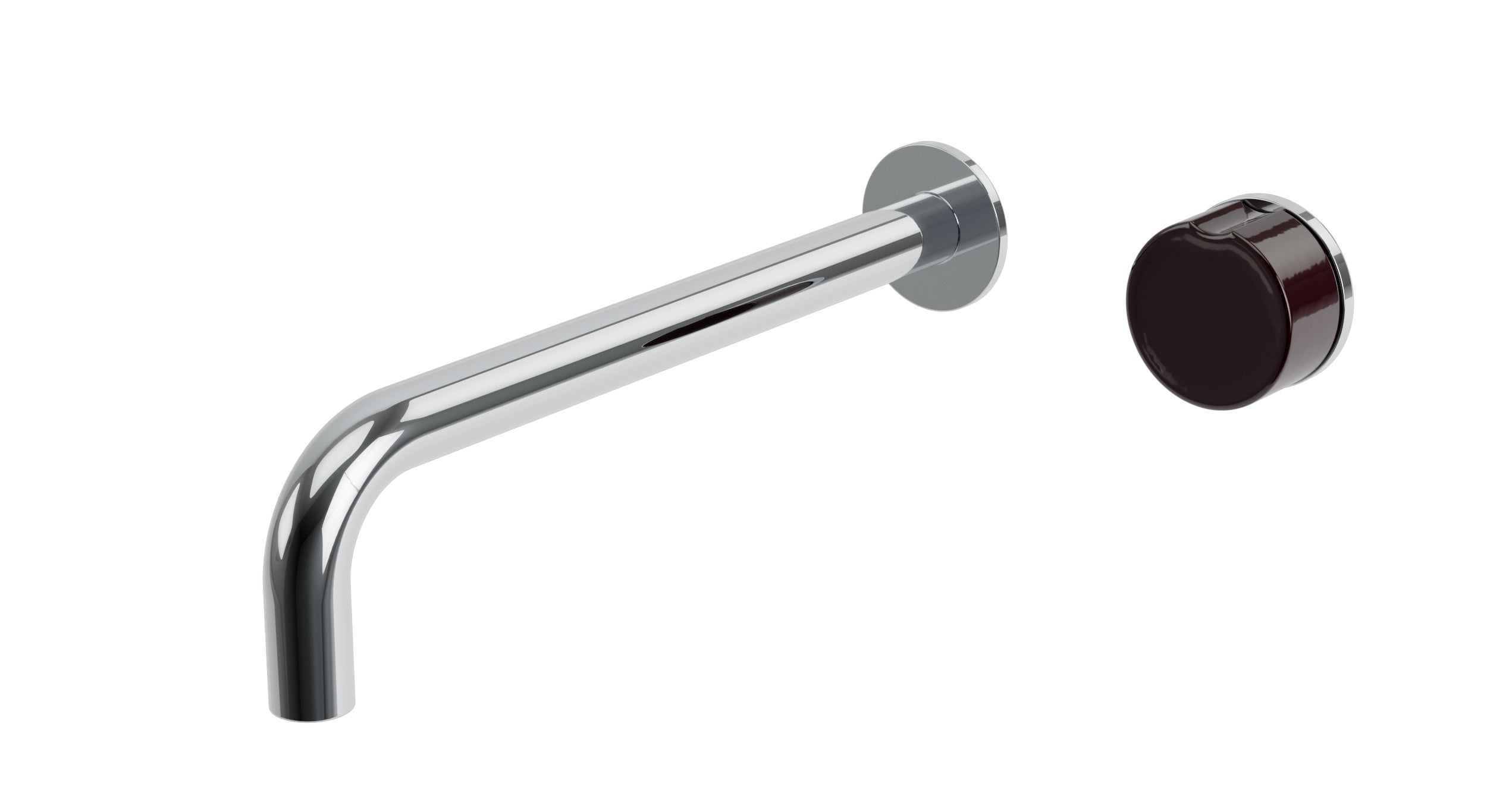 Foundry One Handle Wall Mount 10" Lavatory Faucet with Groove Ceramic Knob Handle in Polished Chrome