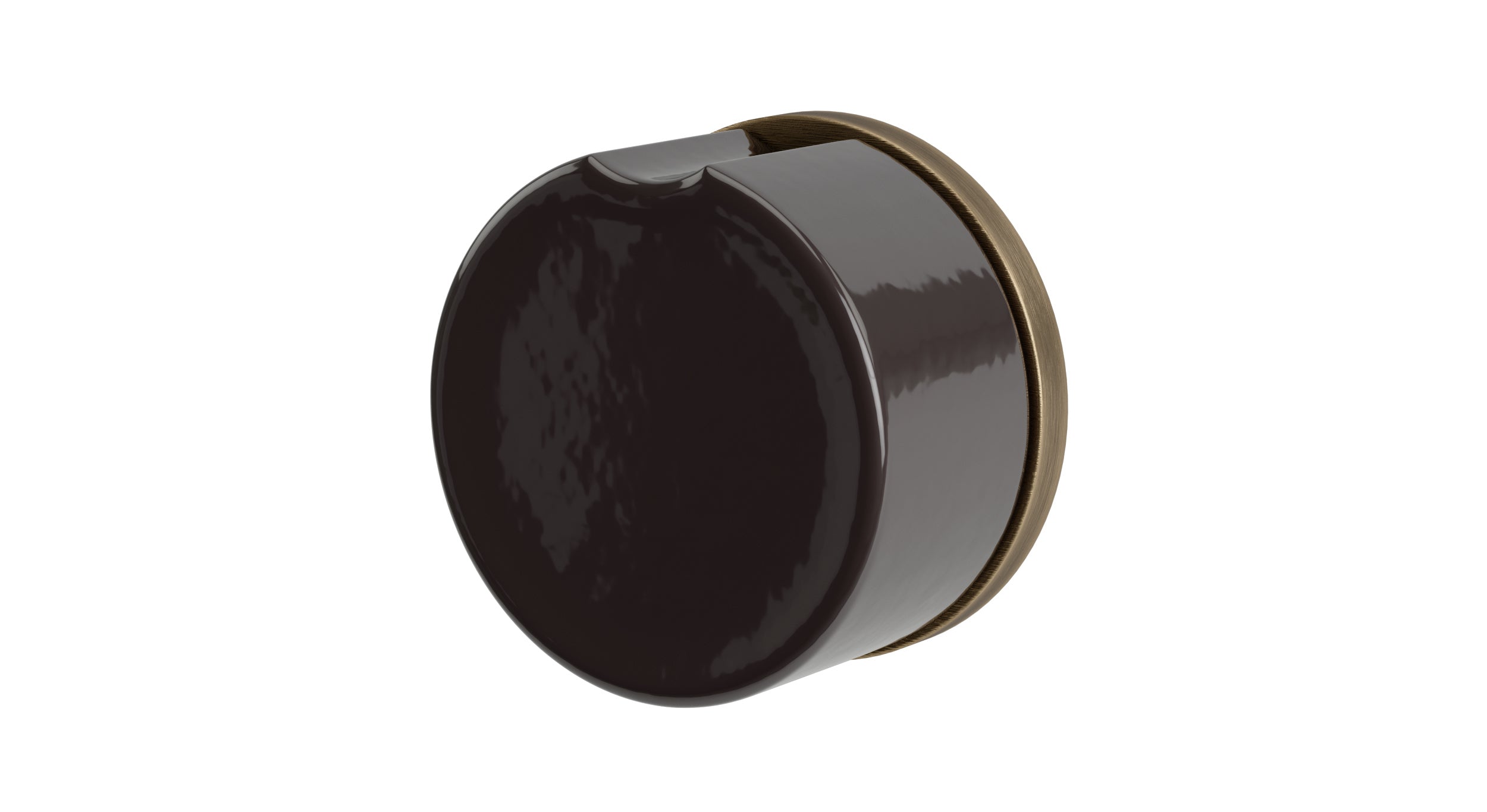 Foundry One Handle Wall Mount Diverter/Volume Control Shower Trim with Groove Ceramic Knob Handle in Antique Brass