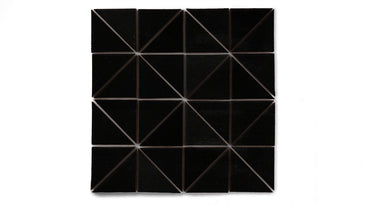 3" Triangle Sheeted - Quadrant Original Ceramic Mosaic Tile in Raven Gloss