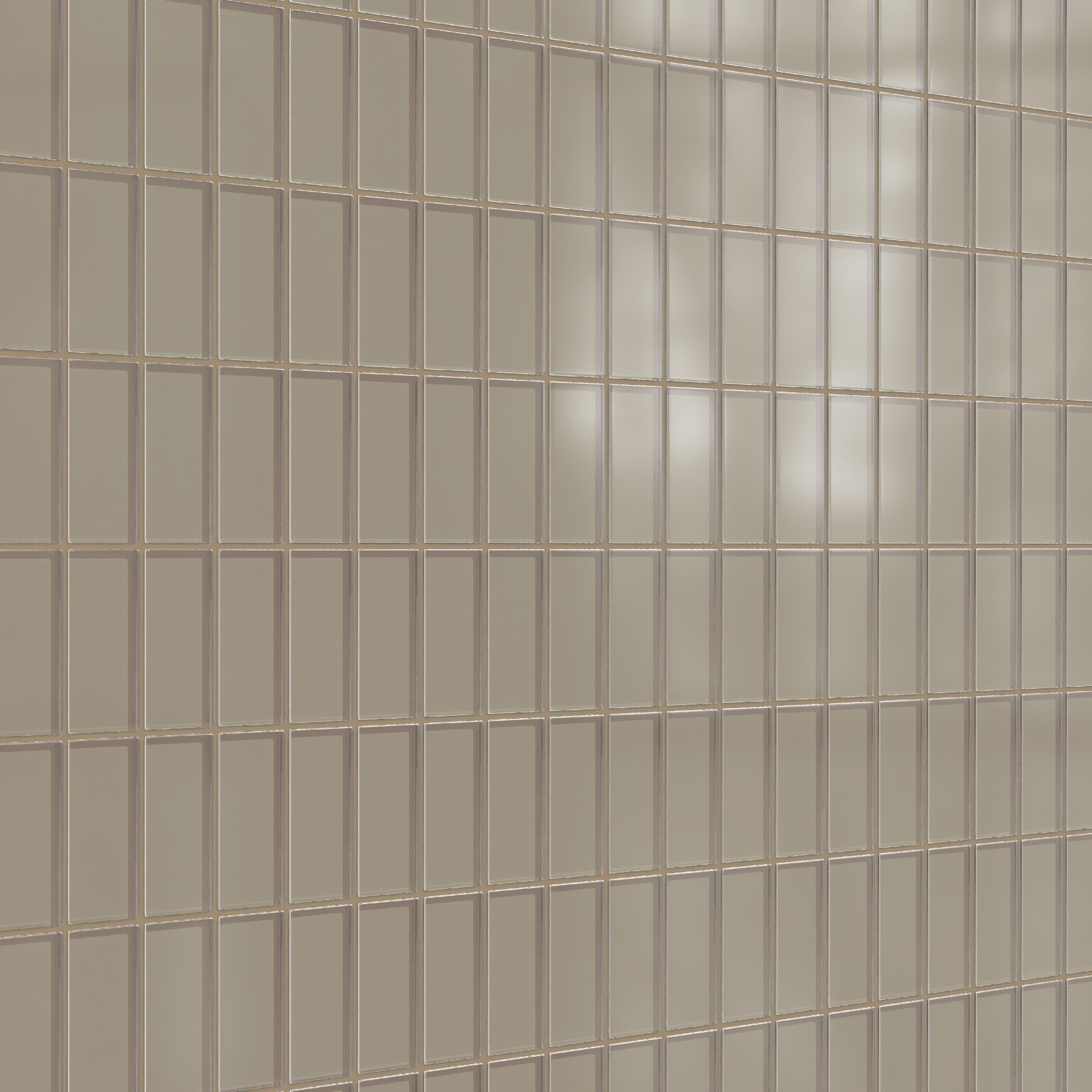 2x4 Straight Set Sheeted Glass Mosaic Tile in Quail Matte