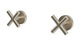 Contour Two Handle Wall Mount Bath Trim with Soft Cross Handles in Satin Nickel
