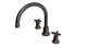 Emerson Two Handle Deck Mount Gooseneck Bath Trim with Classic Cross Handles in Antique Bronze