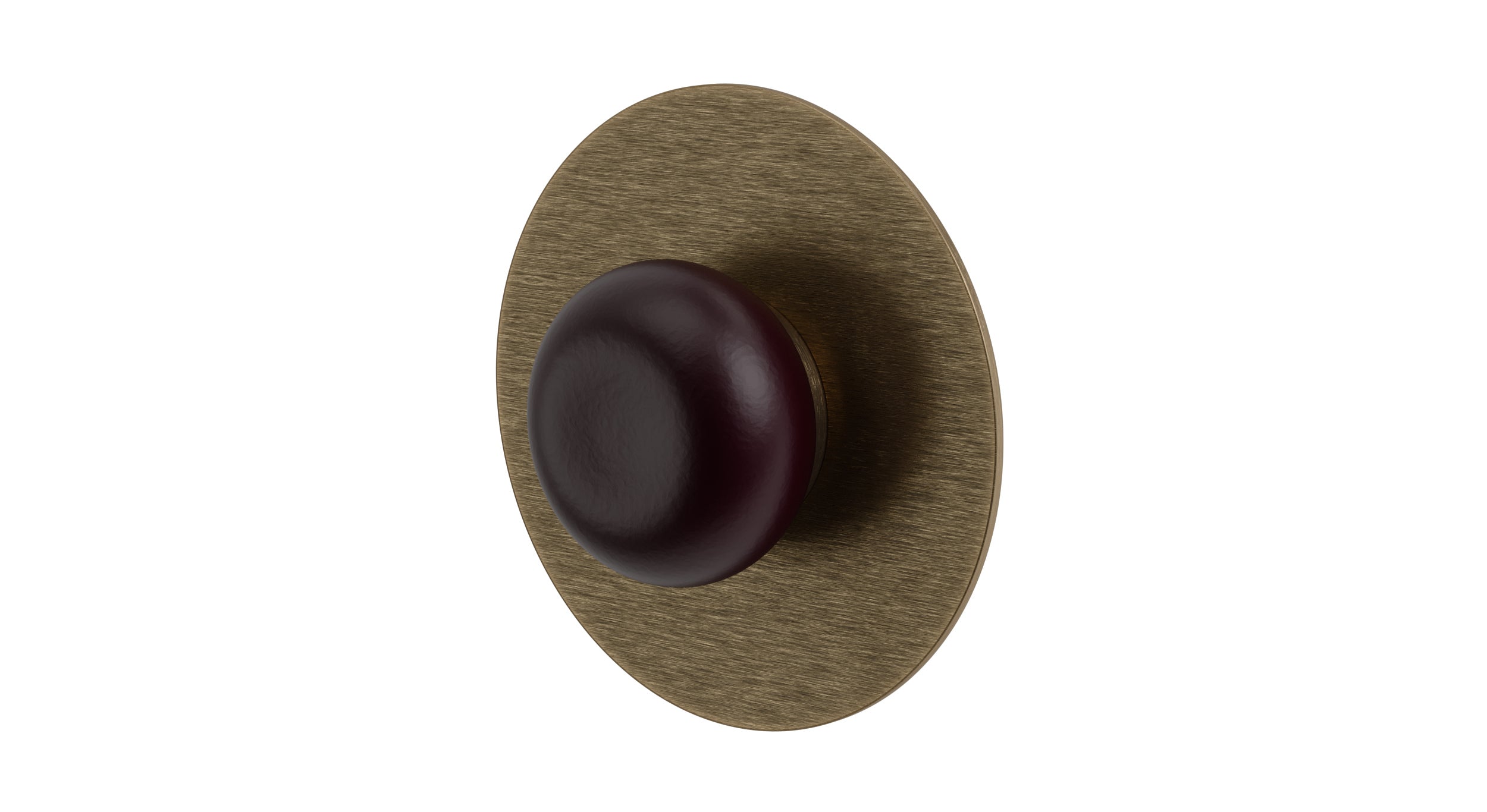 Foundry One Handle Wall Mount Shower Trim with Pebble Ceramic Knob Handle in Antique Brass