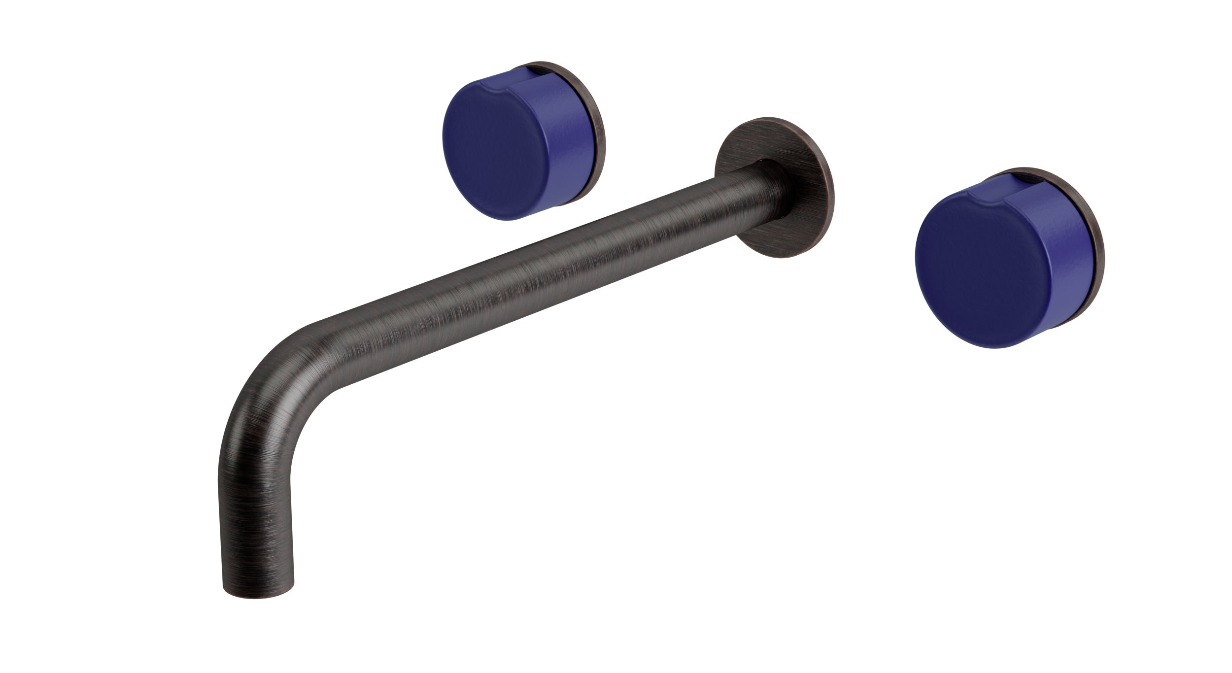 Foundry Two Handle Wall Mount 10" Lavatory Faucet with Groove Ceramic Knob Handles