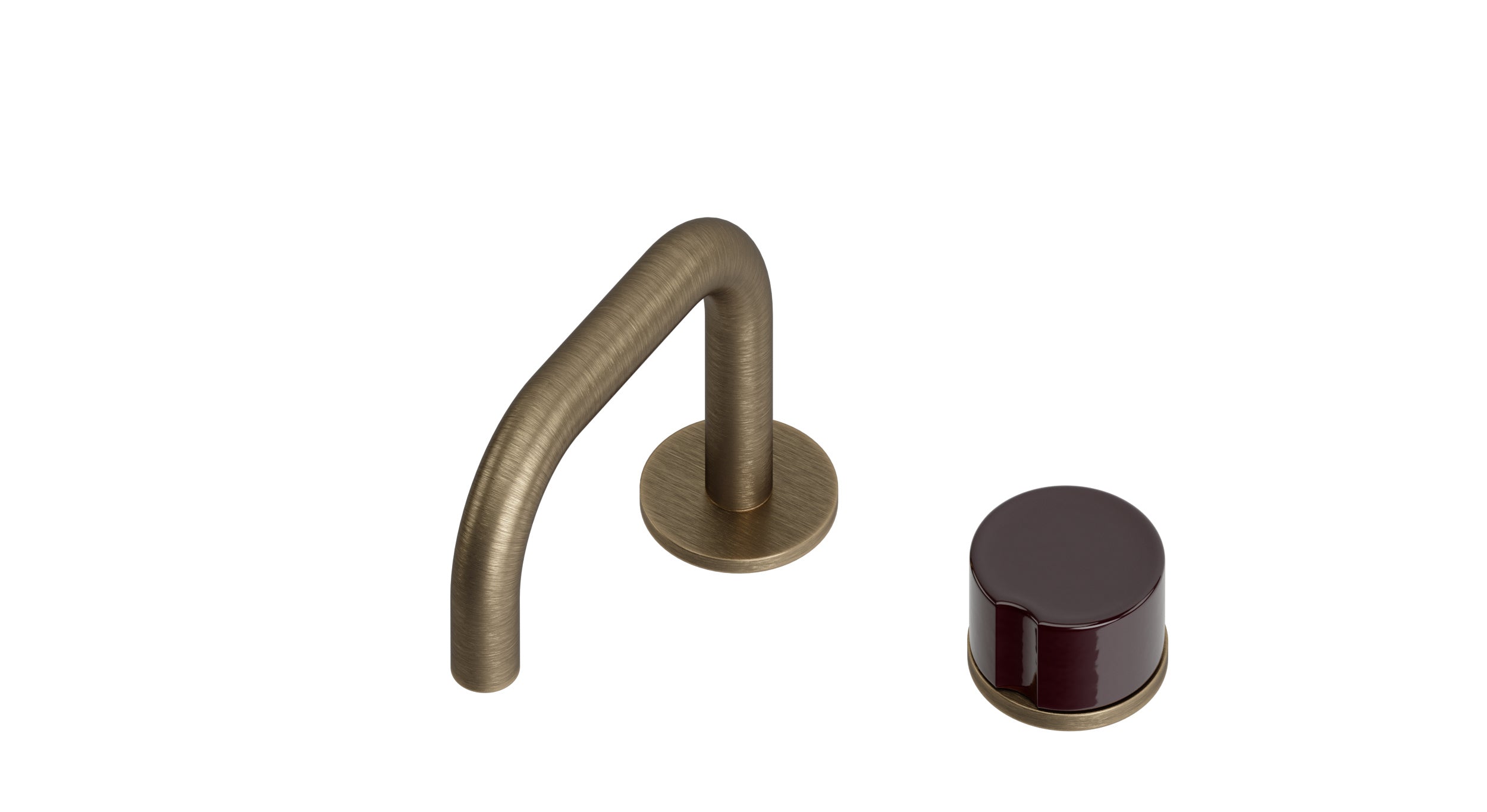 Foundry One Handle Deck Mount Squaretop Lavatory Faucet with Groove Ceramic Knob Handle in Antique Brass