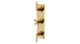Flatiron Three Handle Wall Mount Shower Trim with Linear Cross/Linear Lever Handles in Satin Brass