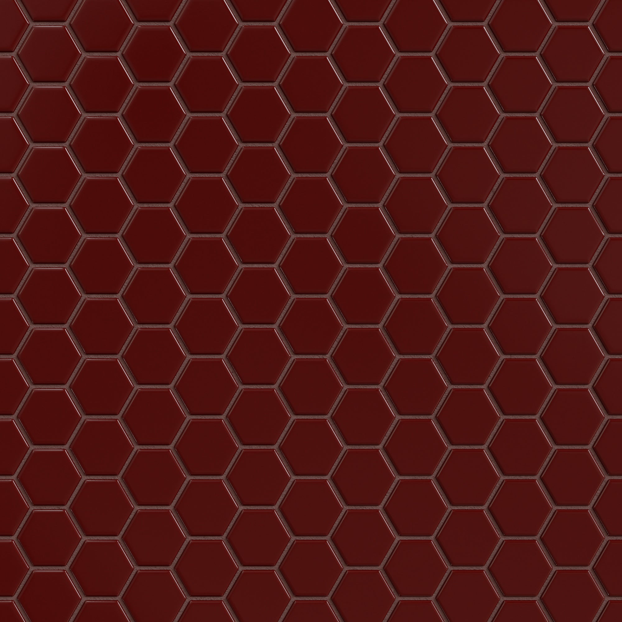 1" Hexagon Sheeted Original Ceramic Mosaic Tile in Vintage Leather Gloss