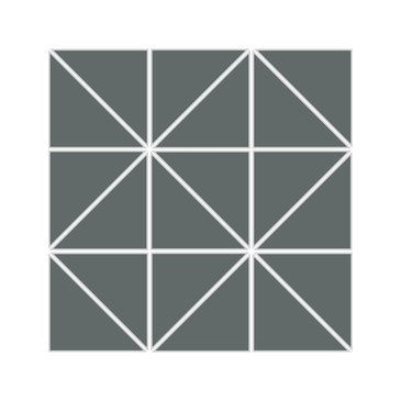 3" Triangle Sheeted - Quadrant Original Ceramic Mosaic Tile in Flagstone Gloss