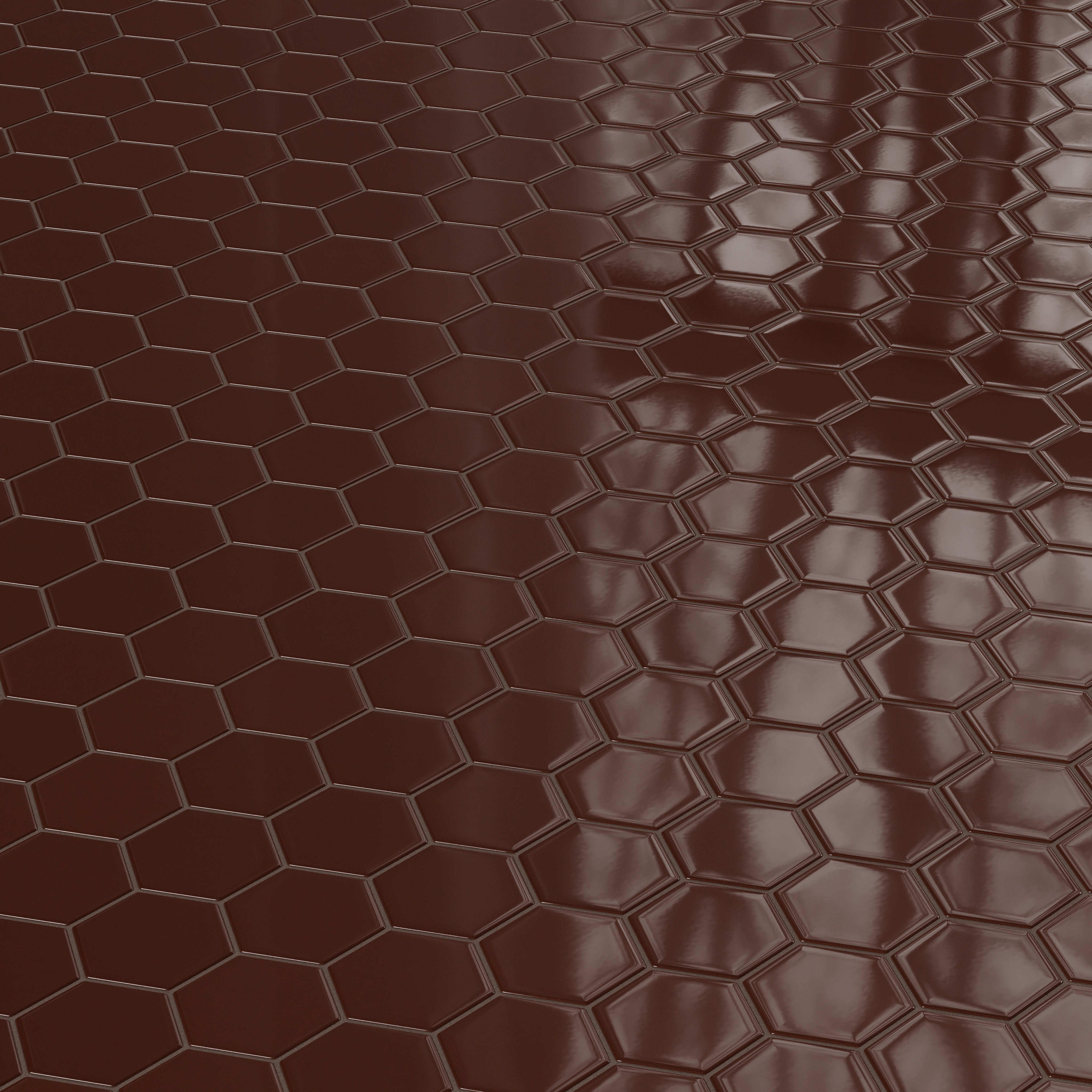4" Hexagon Original Ceramic Tile in Garnet Gloss