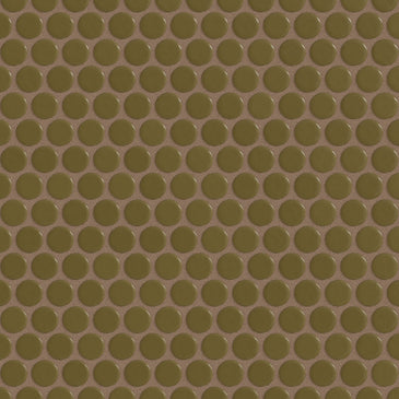 Penny Round Sheeted Original Ceramic Mosaic Tile in Chaparral Gloss