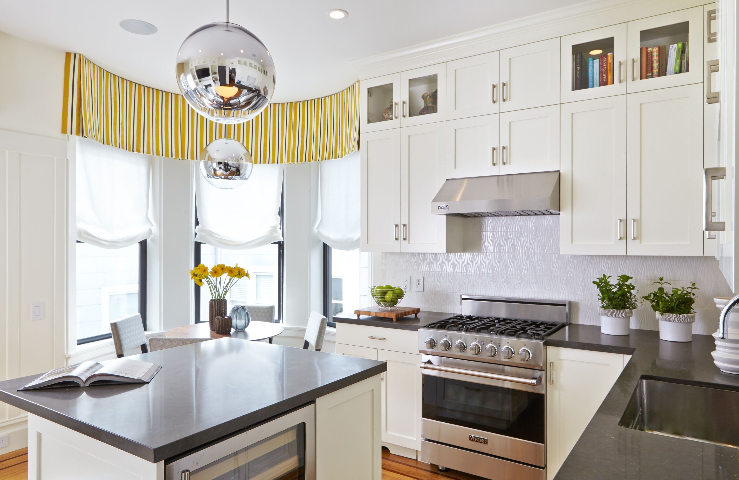 6x12 Handpainted Tile Isoceles in White Motif
